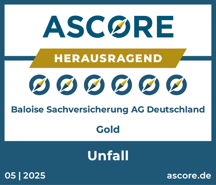 Ascore-Siegel Baloise Unfallversicherung Gold